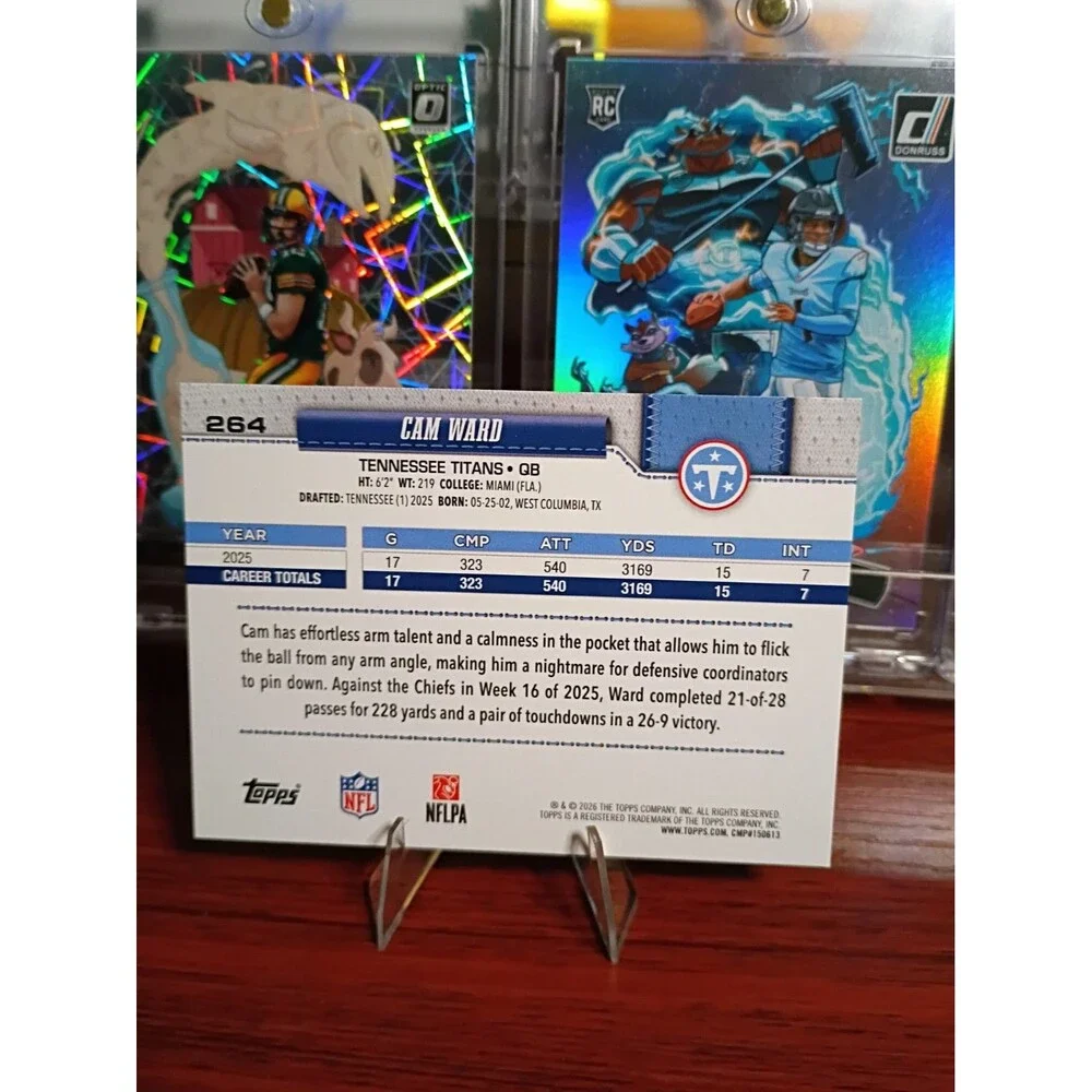 2026 Topps Flagship Football Cam Ward #264 Future Stars All-Rookie Team Titans